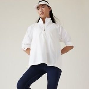 Athleta Advantage Poplin Top - White -Medium - NWOT - Never Worn!